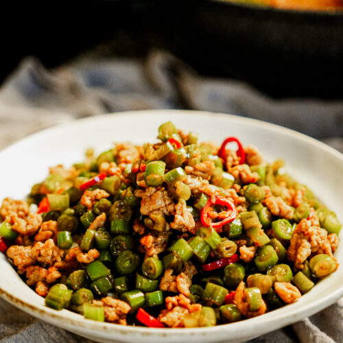 Chinese Stir-Fried Green Beans with Minced Pork