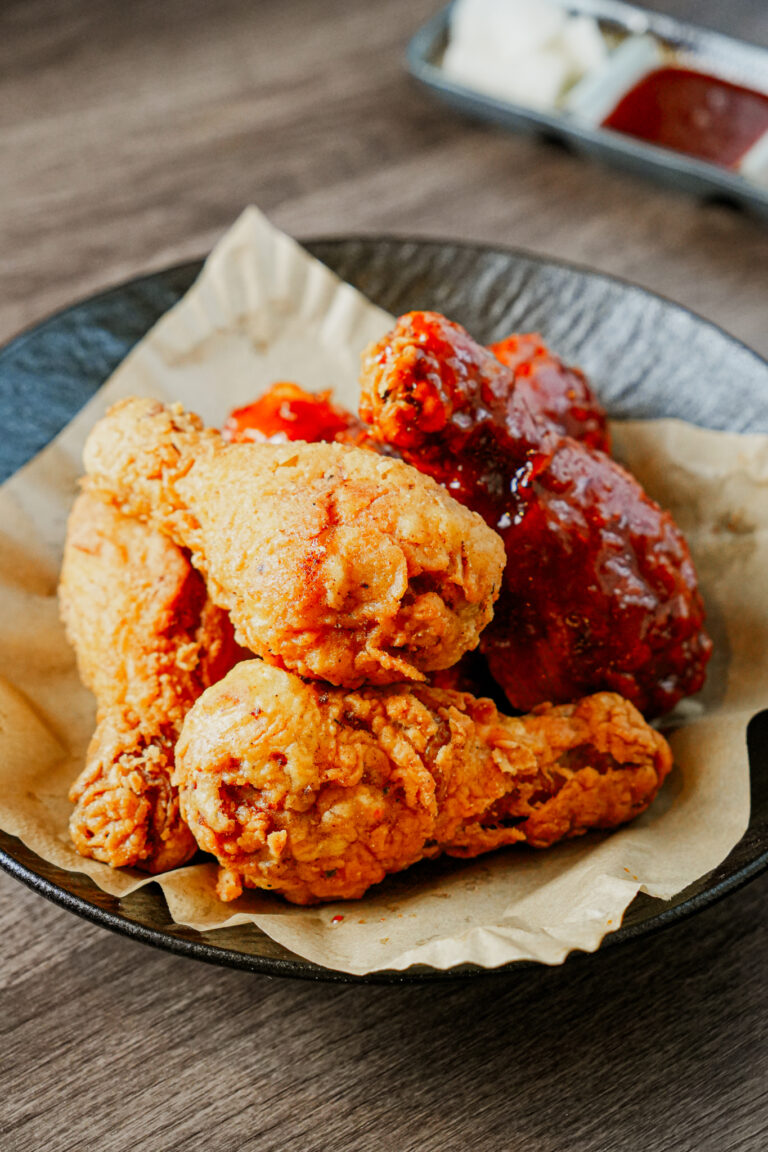 Korean fried chicken with honey gochujang glaze
