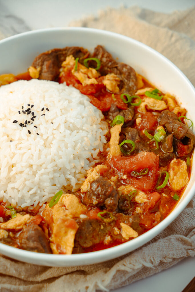 Tomato Egg Stir-fry with Beef