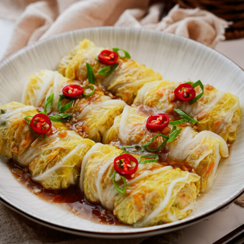 Napa Cabbage Rolls Shrimp and pork
