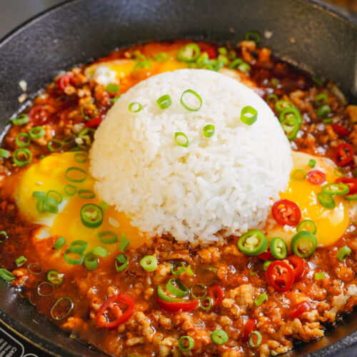 lazy bibimbap-inspired rice bowl