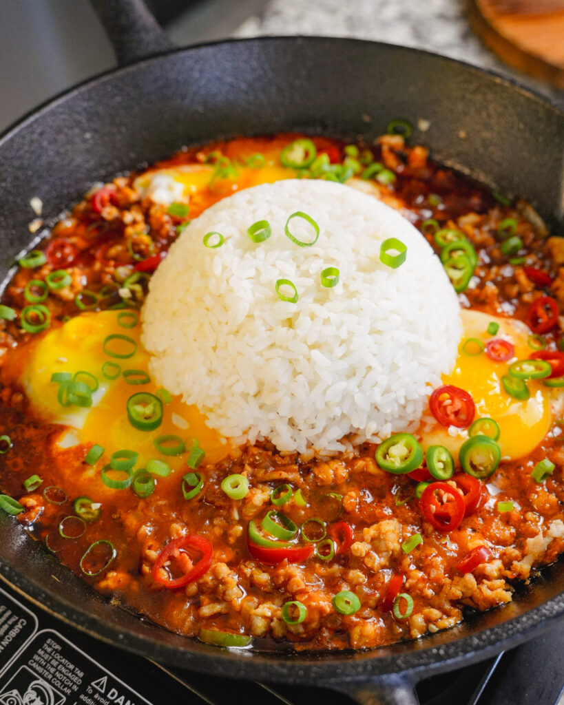 lazy bibimbap-inspired rice bowl