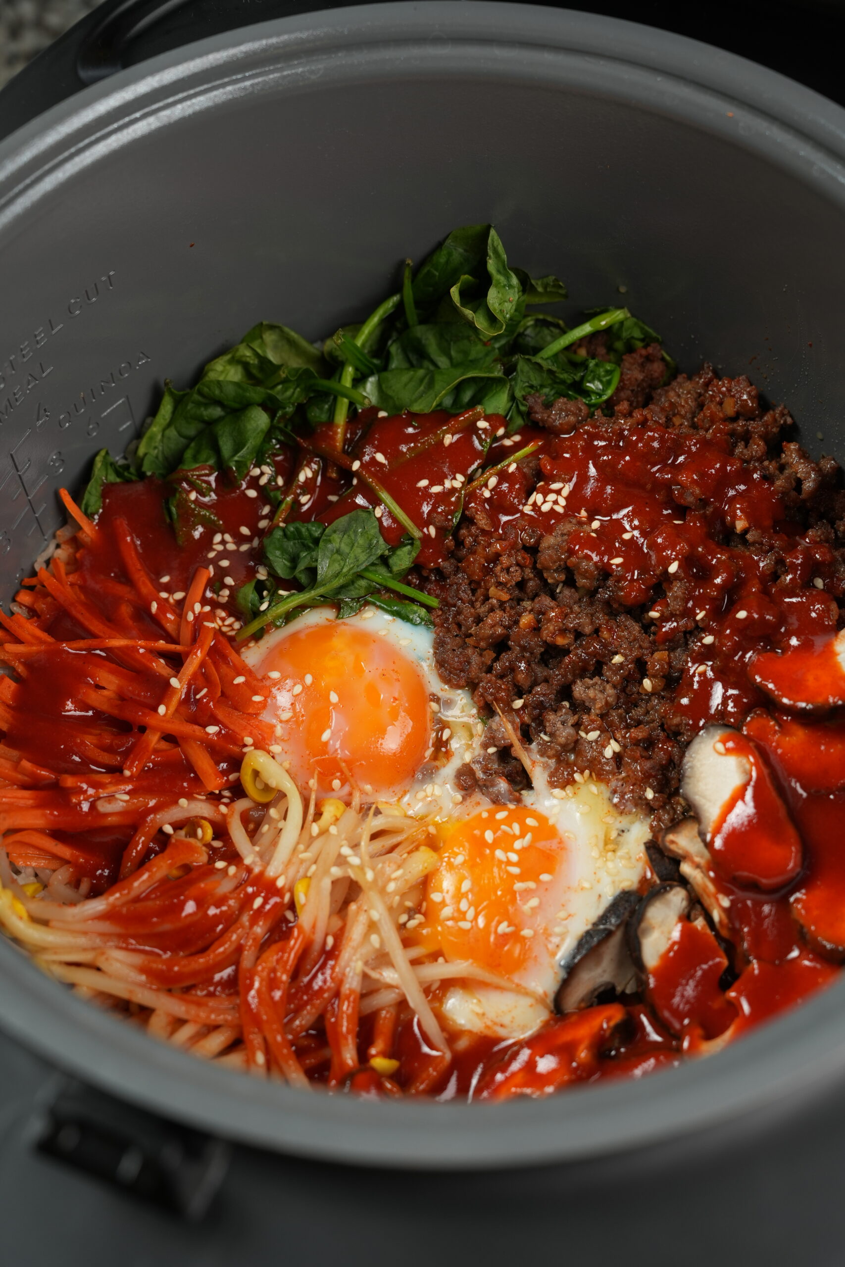 Easy rice cooker bibimbap korean